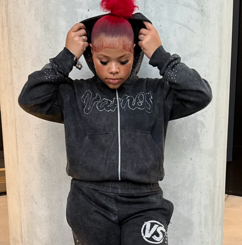 BLACK Rhinestone VS Hoodie